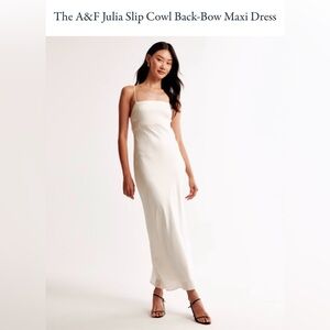 Abercrombie Slip Cowl Back-Bow Maxi Dress NWT